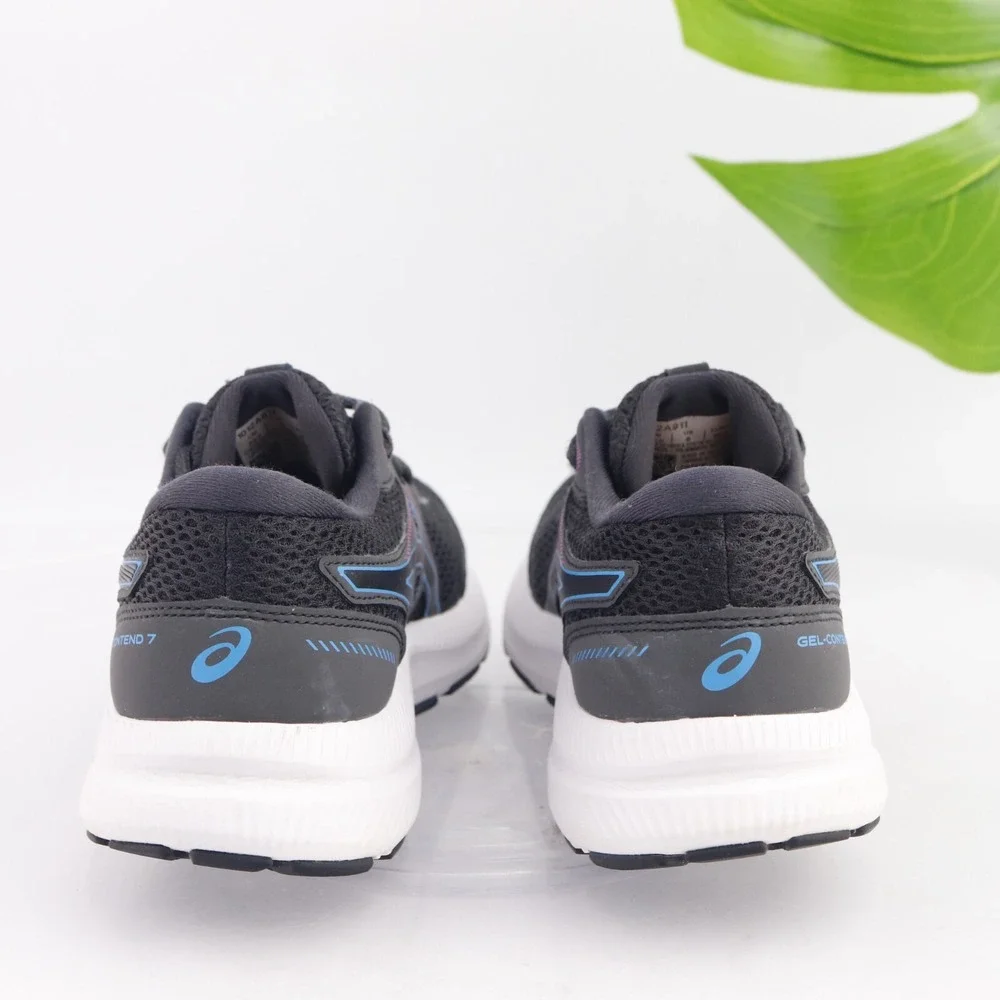 Asics Womens Gel-Contend 7 Running Shoe Size 8 Black Blue Purple Sneaker Trainer